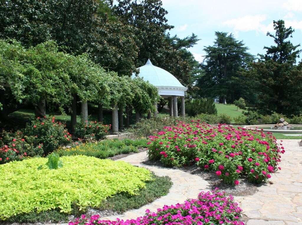 garden, flowers, paths, green, spring, grass, floral, bloom, nature, flower wallpaper, natural, gardening, outdoors, park, path, yard, colorful, environment, season, botanical, fresh, landscaping, tranquil, botany, walkway, flower background, shrubs, manicured, green park, beautiful flowers, green gardening, green path